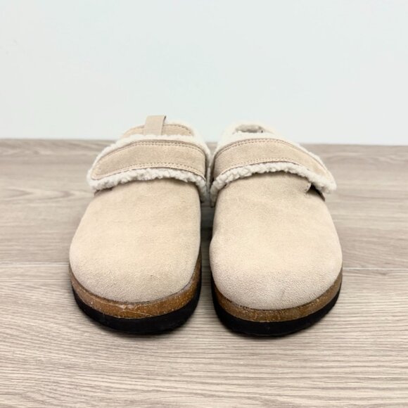 White Mountain Baylen Suede Upper Faux Shearling Trim Clog Sz 7M - Picture 2 of 9